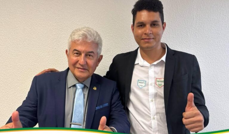 ANANÁS: No Senado, Sandson Menezes é recebido pelo Astronauta Marcos Pontes