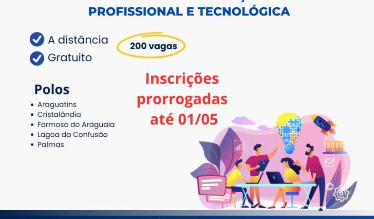 IFTO prorroga inscrições para pós-graduação EAD em Gestão na Educação Profissional e Tecnológica